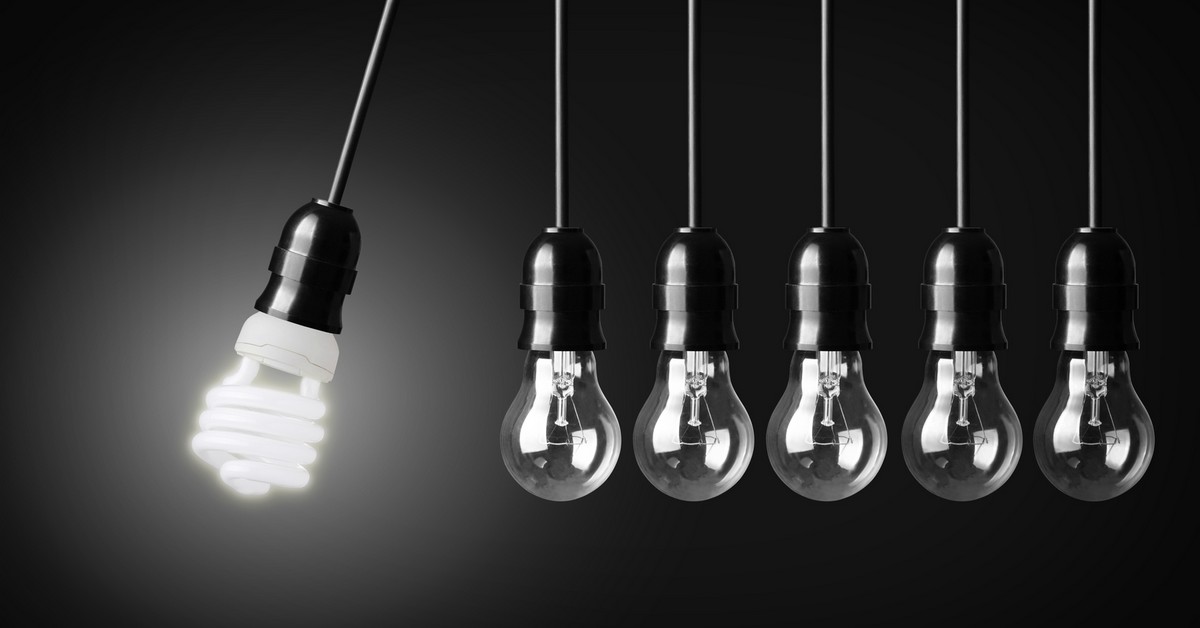 Perpetual motion with light bulbs and energy saver bulb. Efix